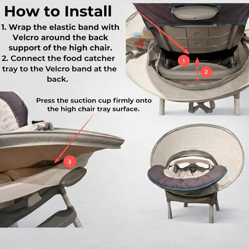 MINISMART Set Baby bib Food Catcher Bib and Tray | High Chair Self Feeding|No-Mess Mealtime|Easy Cleanup Baby& Toddler
