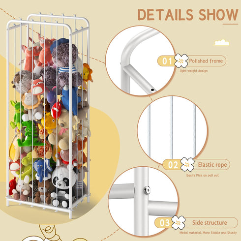 HAVEDAWN All Metal Stuffed Animal Storage, Never Fall Apart Stuffed Animal Zoo, Extra Large Stuffed Animal Holder