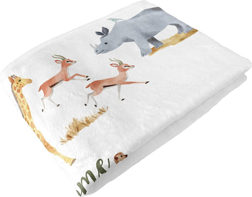 Sweet Jojo Designs Jungle Animals Milestone Blanket Monthly Newborn First Year Growth Mat Baby Shower Memory Hunter