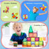 106 Set, 3 4 5 6 7 8+ Magnetic Tiles Piece Magnet Building Blocks for Kids Toddlers, STEM Construction Toys with Gift