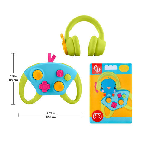 Set, 3+ Fisher-Price Newborn Toys Level-Up Little Gamer Gift Baby Rattle Teether & Crinkle Activities for Infants Ages