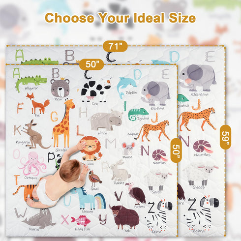 50" 50" TINYHARBO Premium Foam Baby Play Mat x Removable & Machine Washable Cover, Extra Thick Padding Playpen Mat