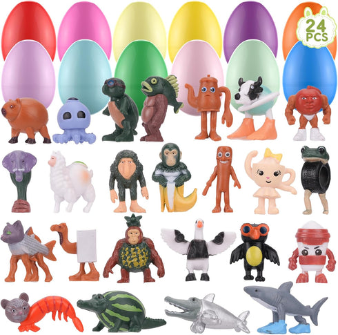 Mytothfy 24 Pack Easter Eggs Filled with Italian Brainrot Toys, Easter Basket Stuffers