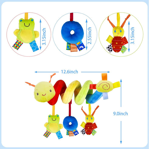 FPVERA Spiral Car Seat & Stroller Activity Toy, Baby Sensory Toys, Soft Hanging Toys for Babies 0-12 Months with