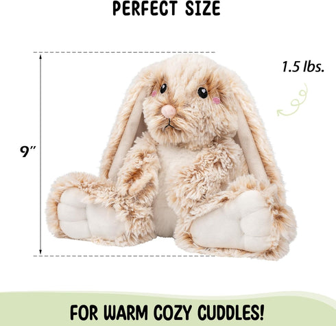 1.5 Lbs Bunny Microwavable & Weighted Stuffed Animals - Unscented Heating Pad for Period Cramps Pain Relief
