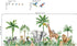 decalmile Large Safari Animals Tropical Tree Wall Decals Jungle Animals Giraffe Elephant Lion Wall Stickers Living Room