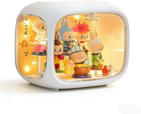 WMM Clear Acrylic Display Case for Figures with LED Light, Dustproof & Moistureproof