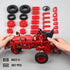 WanJJXW 1/12 Set,Farm 6+,STEM 302 Classic Red Tractor Building Blocks Tractor Building Kit Toy for Kids Ages