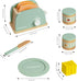 11-pc. Set Teamson Kids Little Chef Frankfurt Wooden Play Kitchen Toaster Accessory with Pretend Food and Utensils