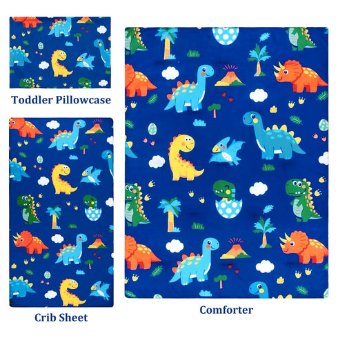 Set 3 Set Set Set Cloele Crib Bedding for Boys Girls- Piece Dinosaur Baby Bedding Soft Comforter Bed Includes Toddler