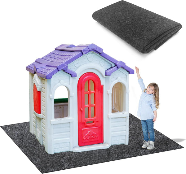 Wibeelee Outdoor Playhouse Mat 55 * 70.8 in Non Slip Backing Outdoor Play