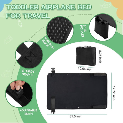 SkyCradleNap Toddler Airplane Bed with Cloth Book, Portable Airplane Seat Extender Travel Bed for Kids, Soft Baby Plane