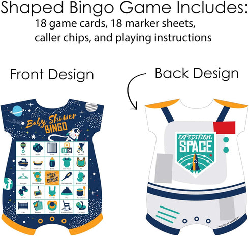 Big Dot of Happiness Blast Off to Outer Space Picture Bingo Cards and Markers - Set of 18