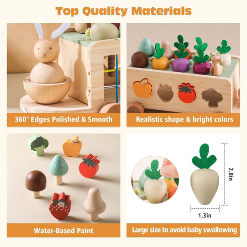 OESSUF Montessori Toys Toddlers Wooden Educational Toys for Baby Boys Girls, Shape Sorting & Matching Fine Motor Skills