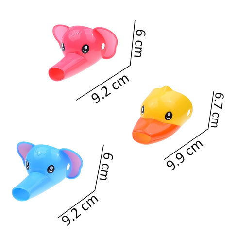 Kare & Kind Animal Shaped Faucet Extenders, 3 Pack Fun Water Spouts for Kids, Promotes Hygiene and Handwashing