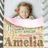 Personalized Baby Blankets for Boys Girls, Custom Name Print Yellow Baby Blanket, Soft Minky Dot Receiving Blanket