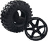 6-Spoke 1.9" Rubber Tires & 108mm Wheels with 12mm Hex Hub Rims for 1/10 Axial D90 SCX10 CC01 TF2 RC Crawler Car