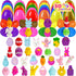EUOCENK 30PCS Pre Filled Easter Eggs with Easter Mochi Squishy Toys, Pre-Stuffed Easter