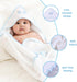 3 3 Mooreeke Baby Towel with Hood for Boys Blue Elephant Bath Towel for Babies Ultra Soft Absorbent PCS Baby Towels