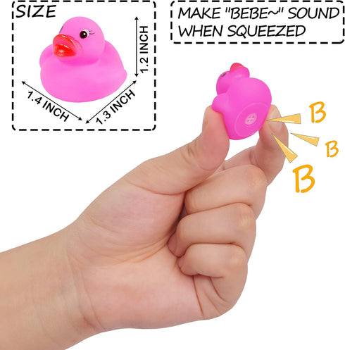 54-Pack Mini Colorful Rubber Ducks Set, Bath Toy for Kids, Float & Squeak Pool Toy Party Favors