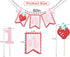 LINLULU 1st Set Strawberry High Chair Banner - Strawberry Themed Birthday Decoration Including One High Chair Banner