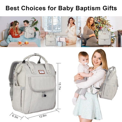 OMBRAT Backpack, Backpack, Diaper Bag with Diaper Changing Table Foldable Diaper Pad, Lightweight Large Capacity