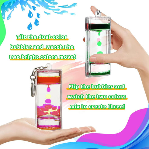 YUE MOTION Liquid Motion Bubbler Keychains, Mesmerizing Sensory Fidget Toys for Gifts and Party Favors