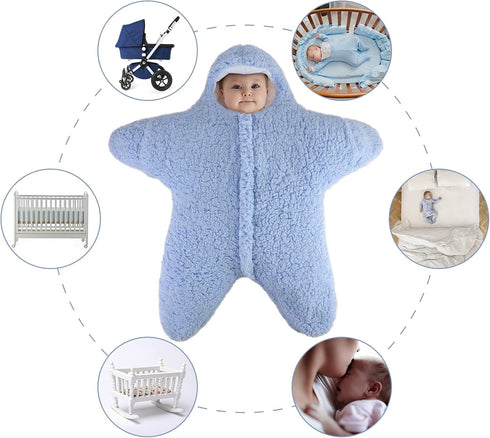 Lekad 2-6 Baby Wearable Sleeping Bag Baby Starfish Onesie Newborn Snowsuit Winter Jumpsuit Outfit Hooded Swaddle