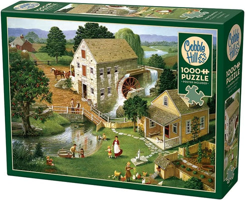 Cobble Hill 1000 Piece Puzzle - Four Star Mill with Sample Poster Included