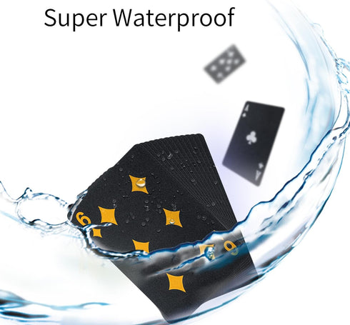 LAGEBONA Set, Waterproof Deck of CardsGift Playing CardsPoker Men Pool Poker Cards (Black Diamond)
