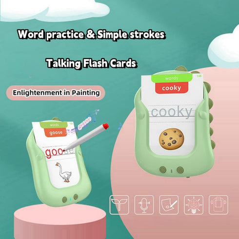 Talking Flash Cards, Reusable Writing Drawing Montessori Toys for Toddlers, Learning Toys for Ages 1-6