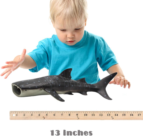 Gemini&Genius Whale Shark Toy for Kids - Realistic Ocean Shark Action Figure - Birthday Party Gift and Bath Toy