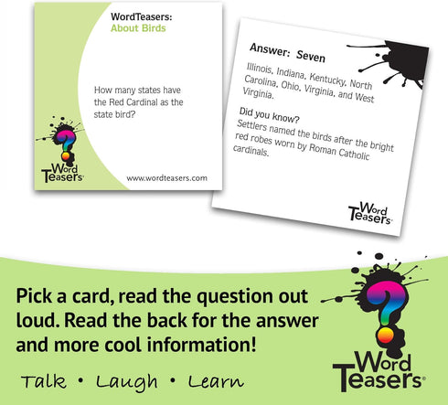 About Birds Conversation Starters - Trivia Cards for Bird Lovers, Fun Family Games with 150 Questions