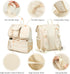 2-in-1 Backpack,Insulated Stroller Organizer Baby Diaper Bag Bottle Holder,Wipes and Phone Pocket,Shoulder Strap