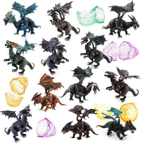 Liberty Imports 12 Pack Deluxe 3D Action Figures Realistic Figurine Puzzles in Jurassic Hatching Eggs for Kids