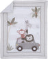 3 Set Little Love by NoJo Jungle Ride Grey, White and Brown, Monkey, Giraffe and Lion Piece Nursery Mini Crib Bedding