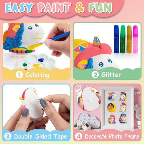 KODATEK 62 Pieces Unicorn Painting Kit, Arts and Crafts for Kids, DIY Creative Activity, Unicorn Toys Gift for Girls