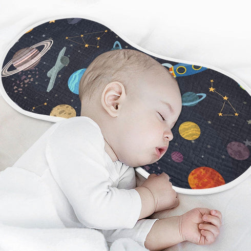 Set 1, 11 x22 Inch Kigai Carton Space Spaceships Muslin Baby Burp Cloths, Large Absorbent Cotton Muslin Burp Cloths