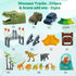 Dinosaur World Race Track Toys - 216pcs Flexible Track Playset with 1 Dinosaur Car, 1 Race Car, 6 Dino Toys