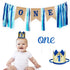 The Only One Baby Boy 1st Birthday Boy Decorations Include High Chair Banner - Cake