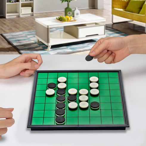 Magnetic Reversi Board Game Set, Classic Folding Travel Games for Kids and Adults