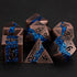 Metal DND Polyhedral Dice - Large Stripe Glitter Metallic 7pcs Set for Role Playing Games