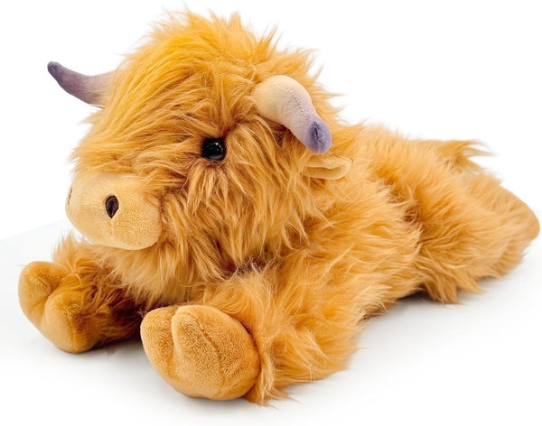 Highland Cow Microwavable Stuffed Animal 1.5 lb Unscented Heating Pad Plush, Soft