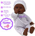 11-Inch Set Soft Body African American Newborn Baby Doll Gift with Pacifier