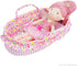Cozy 18" June Garden Dream Doll Bassinet - Baby Doll Portable Carrier - Fits for American Girl Dolls up to - Soft