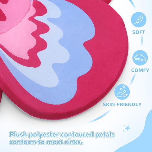 Premium Baby Bath Pad with Butterfly Flower - Ultra Soft & Quick Dry Bathtub Mat for Newborns, Anti-Slip Sink Cushion