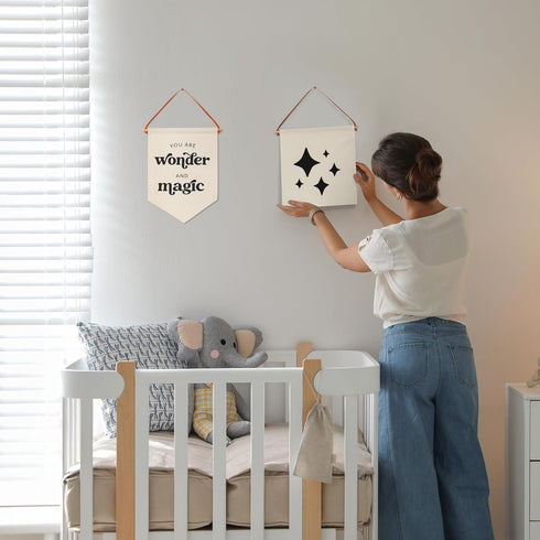 Set 2 KIBAGA Beautiful Nursery Wall Decor Signs - of Cute Designs That Are Perfect for Your Toddlers or Kids Playroom