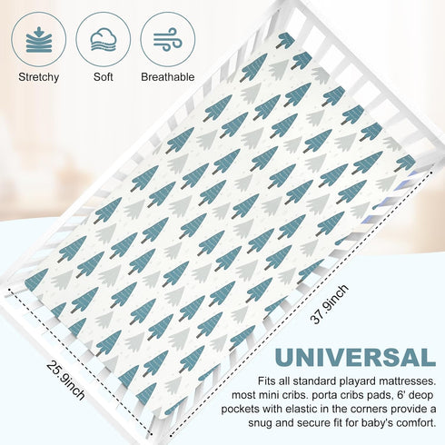 FHMJYH Pack 2 Set. Set. Pack n Play Fitted Sheet. Piece Mini Crib Sheet. Elastic Playard Sheet. Portable Sheet Elastic