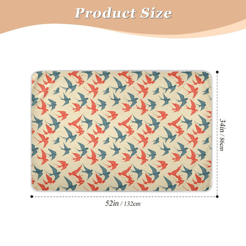 siphylline 52" 34" Red Blue Swallow Retro Extra Large Resuable Changing Pad Covers Highly Absorbent Potty Training