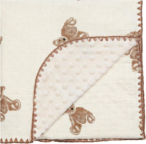 HomeyHues Baby Blanket Double Layer Cotton 40 x 40 Soft Receiving Blanket with